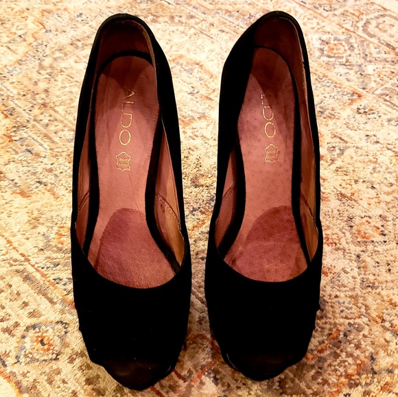 Aldo Suede Peep Toe Heels - Picture 4 of 6